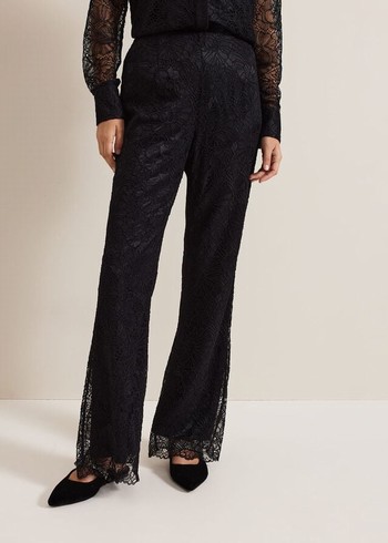 Phase Eight Livana Lace Trousers Black USA | 8517463-LD